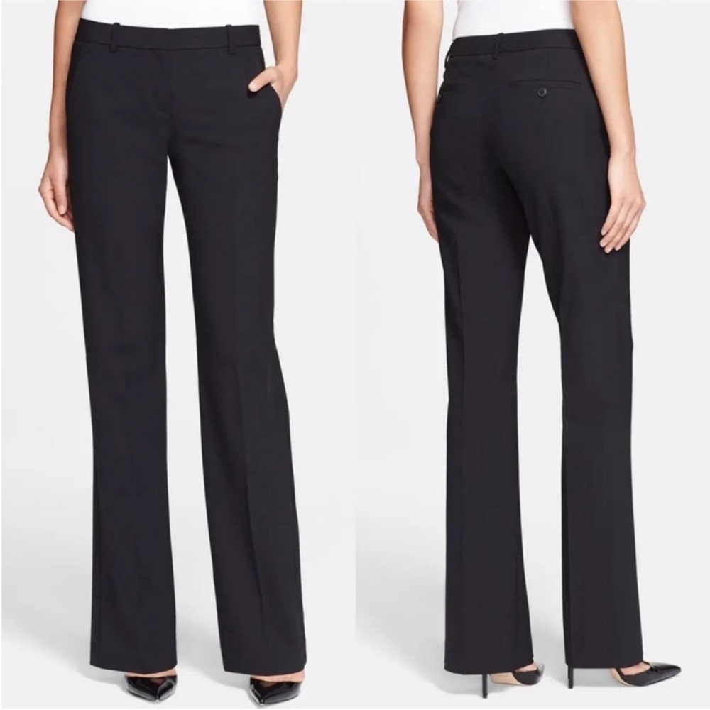 Theory Emery 2 Urban Stretch Trousers Dress Pants Black Size 8 Work Office